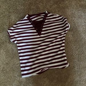 Kids Striped Lace up Top